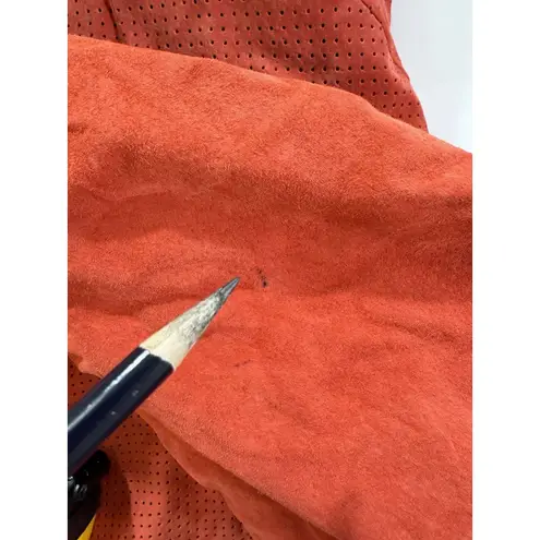 VTG Queen Latifah Shearling Leather Jacket Women XL Orange Queen Biker