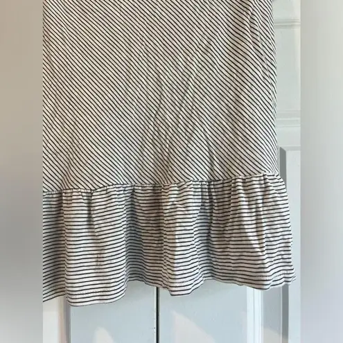 Mossimo Striped Tank Top Ruffle Hem Sleeveless Casual Summer Top Size S White