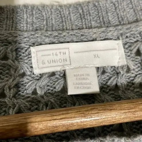 14th & Union Women’s Popcorn Knit Bubble Sweater XL NWT Gray