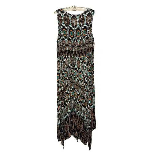 Bila Maxi Dress XXL Asymmetrical Flowy Crochet Gypsy Boho Hippie Cottage 2XL