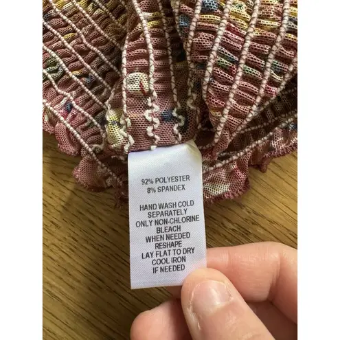 LuLu's Women Blouse Size‎ Small Floral Crop Top Long Sleeve Stretch Sexy Party