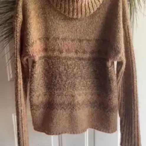 None Light Brown Size Small Fuzzy Brown Aztec style sweater