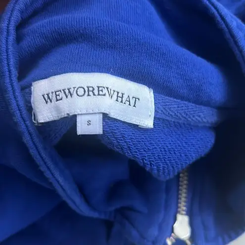 We Wore What cropped half zip hoodie in sapphire S