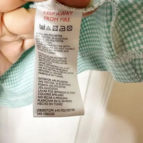 Urban Outfitters  Size Large Light Green Gingham Side Pocket Mini‎ Skirt