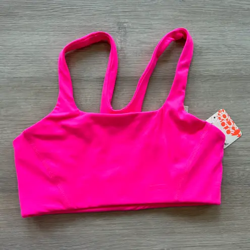 Free People Movement Never Better Square Neck Bra in Hot Pink