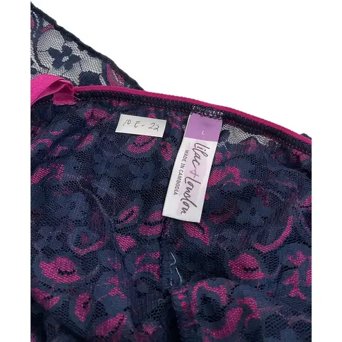 Lilac & London Blue & Pink Lace Lingerie Sleepwear Size Large | 10E