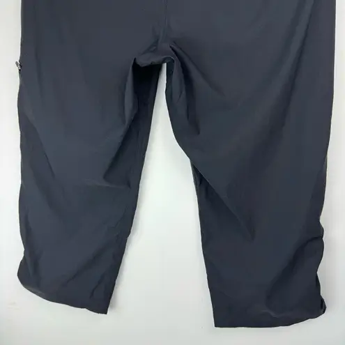 Eddie Bauer  Womens Sz 14 Rainier Black Crop Capri Pants Utility Hiking