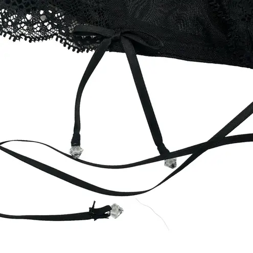 Victoria's Secret Victorias Sexy Sexy Little Things Corset Bustier Black Mesh Top 36B