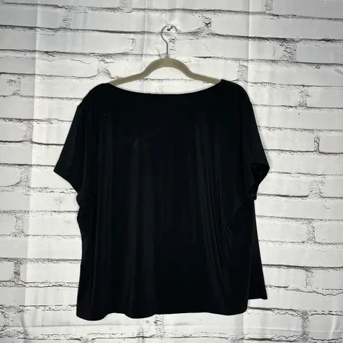 Briggs New York Black Oversized Blouse Loose Fit SZ 3XL Dinner Evening Dress Top