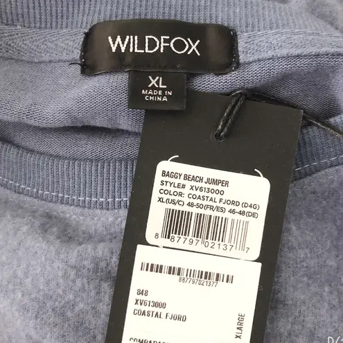 Wildfox  Sweatshirt Baggy Beach Jumper Blue Size XL New w/Tag
