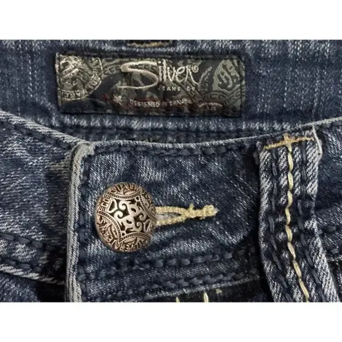 Silver Jeans Women’s Silver Suki Surplus Jeans Size W29/L30 Button Pocket Flap Thick‎ Stitch