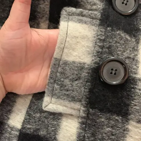 Bailey 44 womens size 6 small plaid wool peacoat jacket winter cold black white