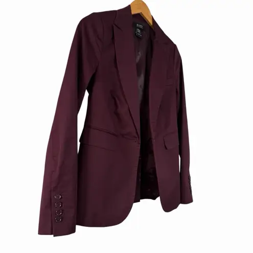 Body by Victoria Womens Tailored Blazer Burgundy Size 4 Quiet Luxury Workwear Red