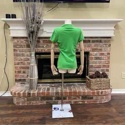 EXPRESS  vintage emerald green polo w/large white lion logo embroidery / S / EUC