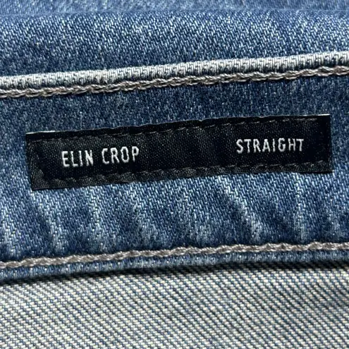 Edwin Women's Elin Crop Straight Leg Medium Wash Denim Jeans 32 New Blue