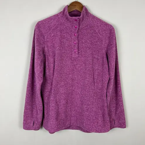 Duluth Trading Pullover Jacket Womens Medium Purple Fleece 1/4 Snap Frost Lake Purple