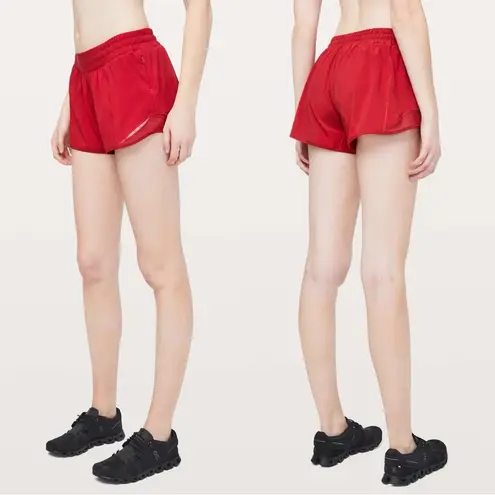 Lululemon  Women’s Hotty Hot Short II Long 4" Pull On Running in Dark Red 6
