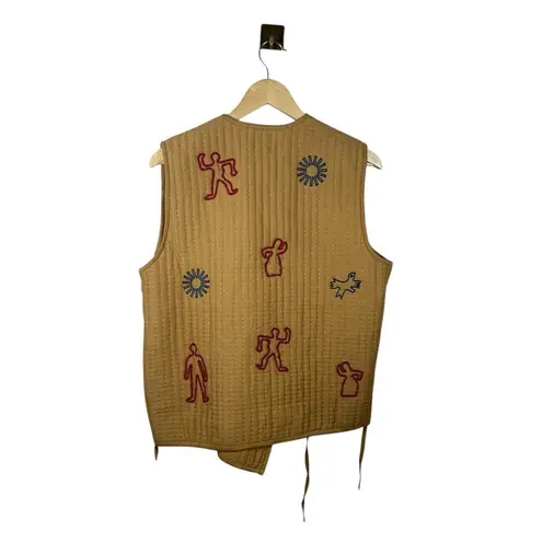 ZARA  Blogger Favorite Women’s Oversized Quilted Embroidered Wrap Vest Brown L