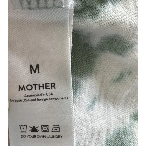 MOTHER Denim M The Slouch Cutoff Tie Dye Green Tee Shirt raw hem Size M