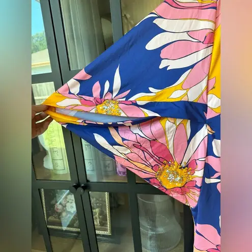 Trina Turk  Breeze Tunic Dress Swimsuit Cover Up Swimwear NWT Medium long sleeve