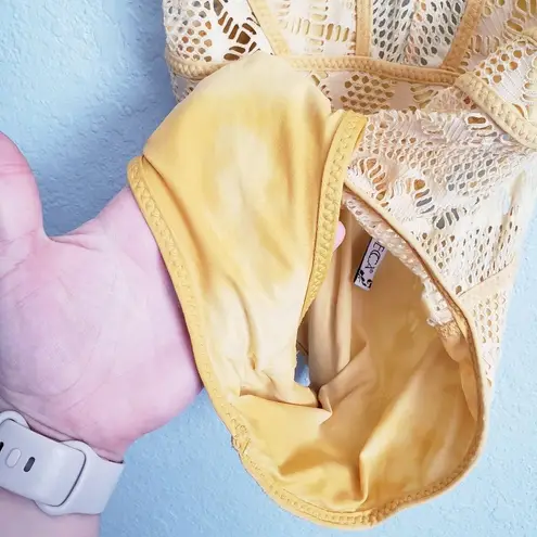 Becca Yellow One Piece Swimsuit with Plunging V-Neckline