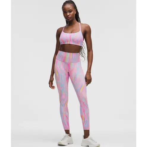 NWT Sz.4 Lululemon Wunder Train High Rise Tight 25” Prism Marble Multicolor Pink
