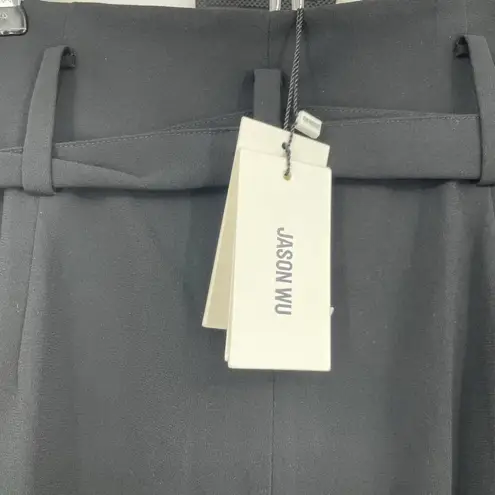 Jason Wu Black Belted Crop Wide Leg Trouser Pants Size 6 NWT $450