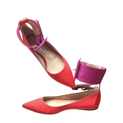 Attico Ankle Strap Flats Red Pink Size 5