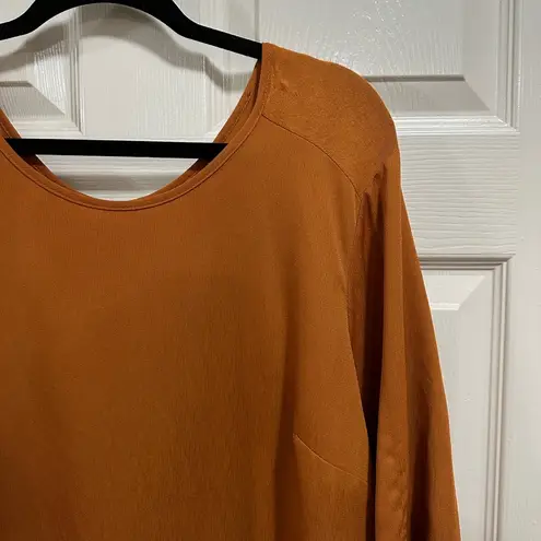 Honey Punch  3/4 length sleeve burnt orange blouse size 3X