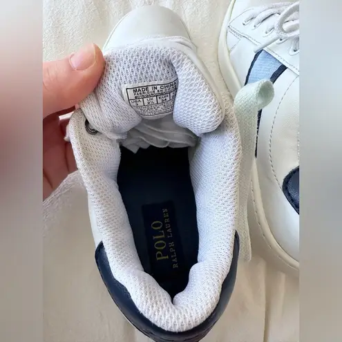 Ralph Lauren Quilton Bear Sneakers - White/Blue - US3//EU34