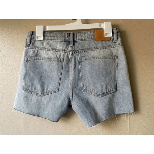 Avec Les Filles  Denim Short in Destructed Sun Washed Blue Women's Size 26