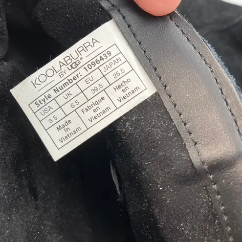 Koolaburra by Ugg Black Suede Ankle Boots Size 8.5 Leather Accent Zipper Classic