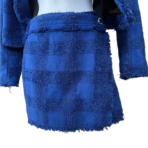 House of Harlow 1960 x Revolve 2 Piece Suit set shorts blazer tweed blue