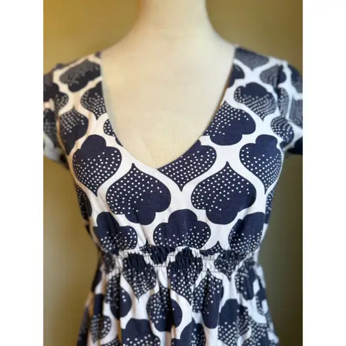 Boden 4 Long Dress Blue White Short classic boho cottage core whimsi cotton