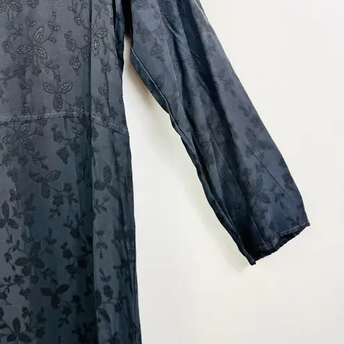 CP Shades black Embroidered Textured Floral midi dress