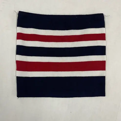 Iris Red, White & Blue Striped Cropped Tube Top - Small