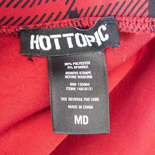 Hot Topic Y2K  Womens Skirt Size M‎ Red Black Plaid Zip Punk Goth Alt Emocore