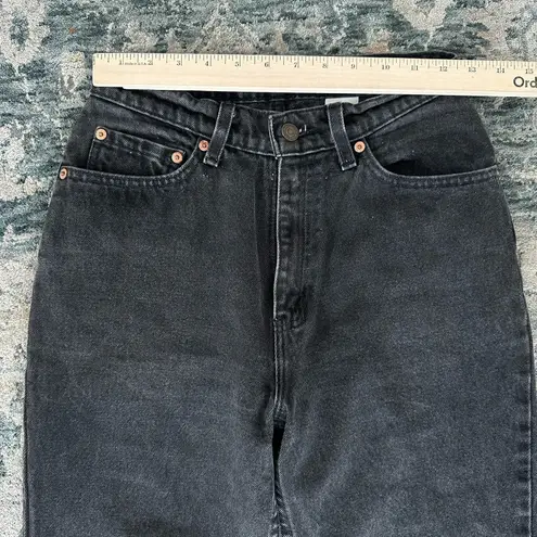 Levi's Vintage 512  Jeans Womens 25x29 Black Denim Slim Fit Tiny Waist USA Made