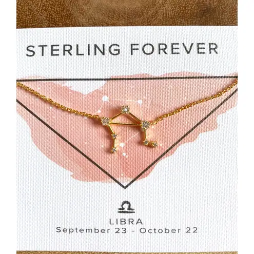 NWT Sterling Forever Libra Necklace Gold