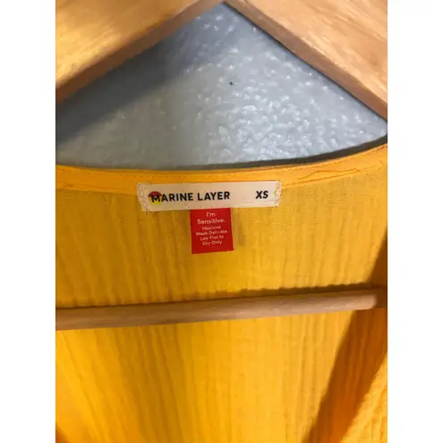 Marine layer Women's Valencia Midi Wrap Dress Golden Yellow Size XS