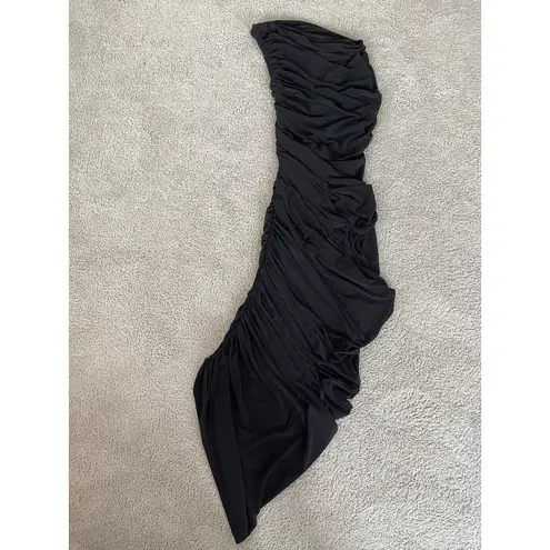 Norma Kamali Black Diana One Shoulder Gown (XS)