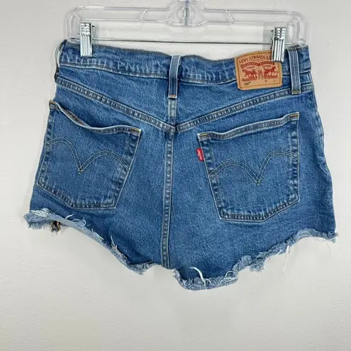 Levi Strauss & CO. Levi's 501 Denim Shorts Women's Size 30 Blue Frayed Hem Button Fly Classic
