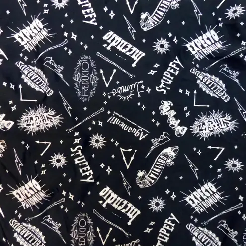 Harry Potter Spells Swimsuit Womens S Black White Spell Words Graphic Back Strap