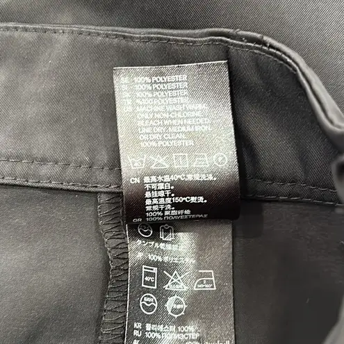 H&M Black Pencil Silky Skirt Back Slit  Sz 6 HIGT WAIST