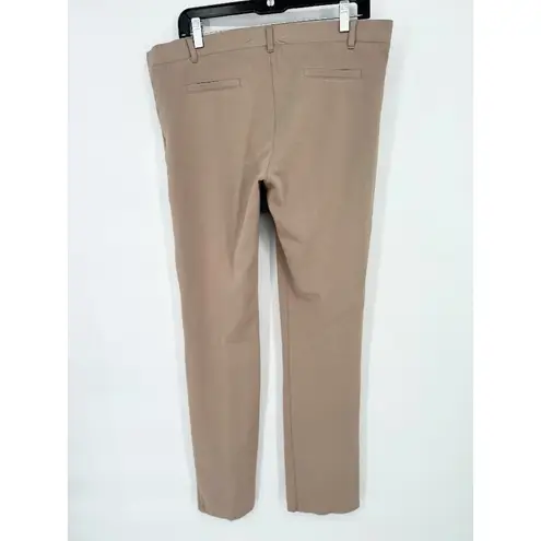 Betabrand Womens Size XL Long Straight Leg Classic Yoga Dress Pant Tan Stretch
