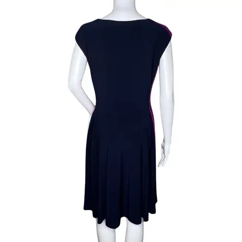 Ralph Lauren Lauren  Dress Womens 4 Navy Purple‎ Fit Flare Party Office Career