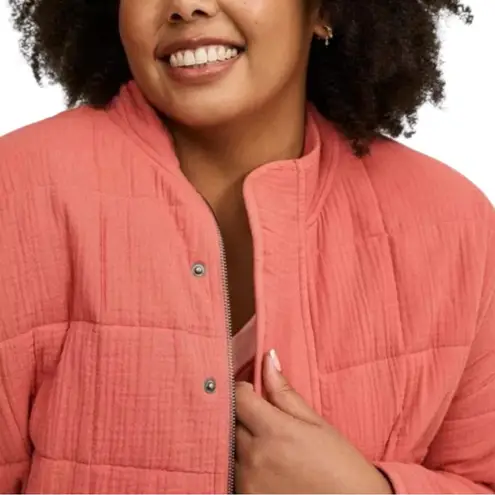 Torrid Quilted Drop Shoulder Zip Up Snap Button Jacket