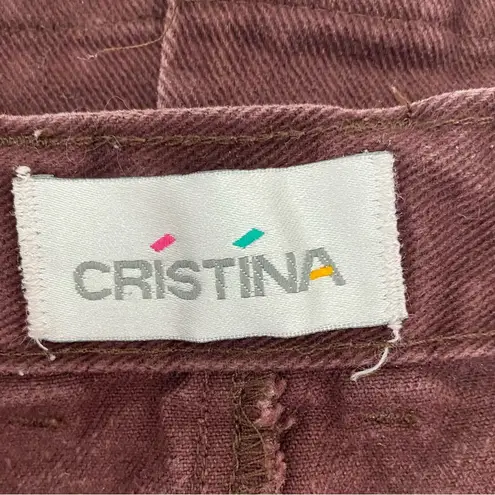 Vintage 80s/90s Cristina Brown Denim Pencil Mini Skirt, Size XXS