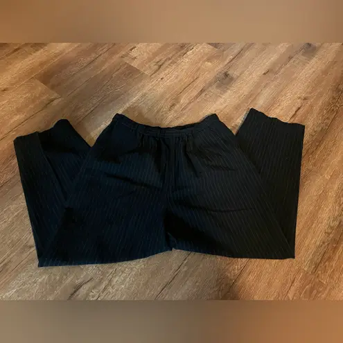 Briggs New York  women's dress pants black with silver accent stripe, size 12P