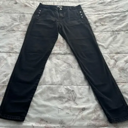 Elan black high rise stretch buttons detailing jeans, size M Y2K biker grunge